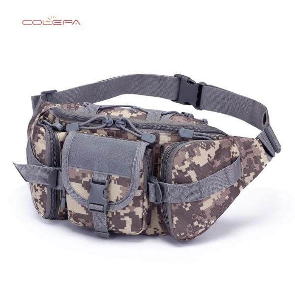 Oxford Camo Pattern Waist Bag Outdoor Men's Large Capacity Waterproof Waist Bag Cycling Travel Running Multifunctional Bag