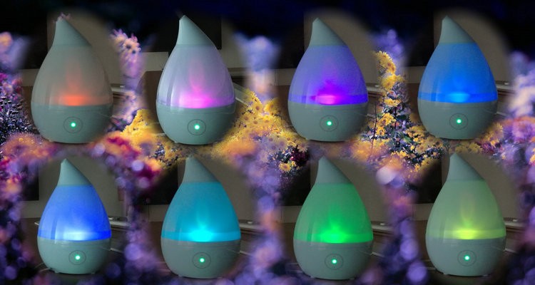 Household Drop - Shaped Led Aroma Ultrasonic Humidifier PP ABS Material