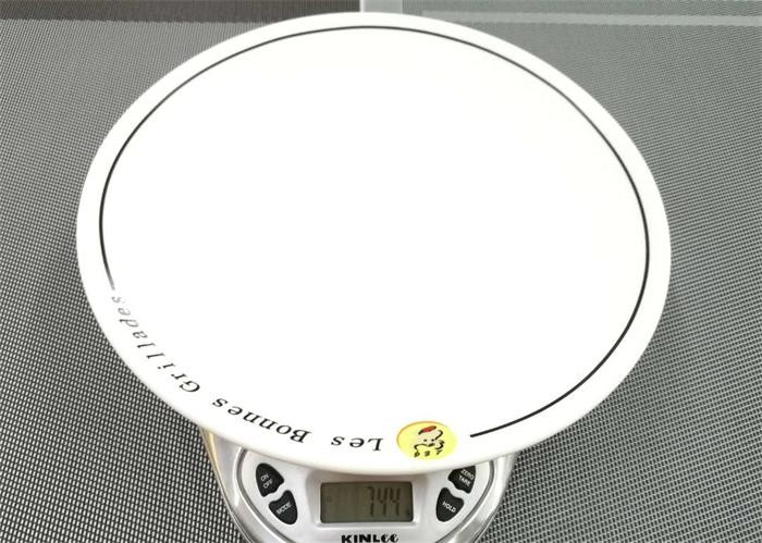 Ceramic Round Plate With Logo Porcelain Dinnerware Sets Dia. 25cm Weight 744g