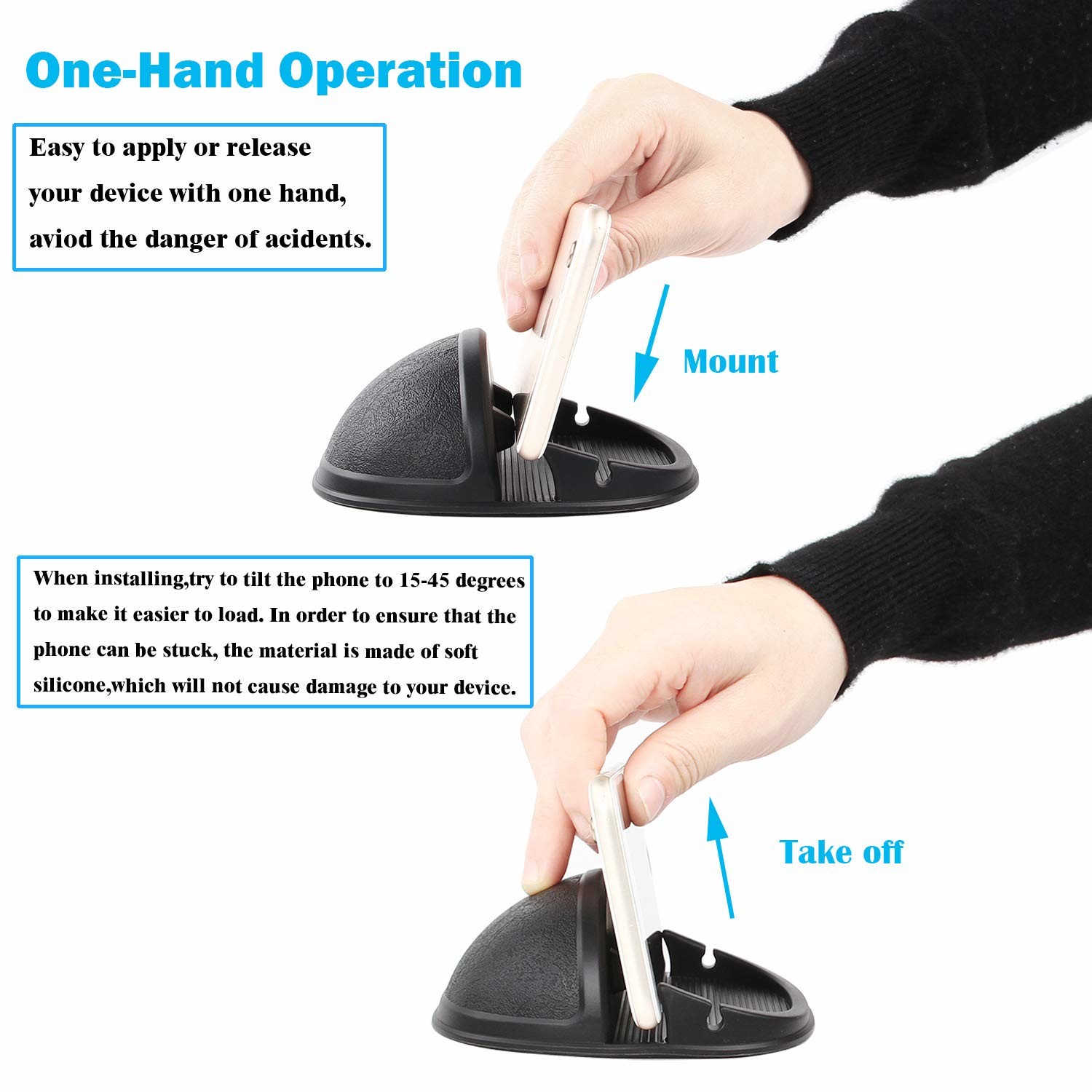 Silicone Car Phone Holder Car Phone Mount Silicone Car Pad Mat For Dashboards Slip Free Desk Phone Stand Holder