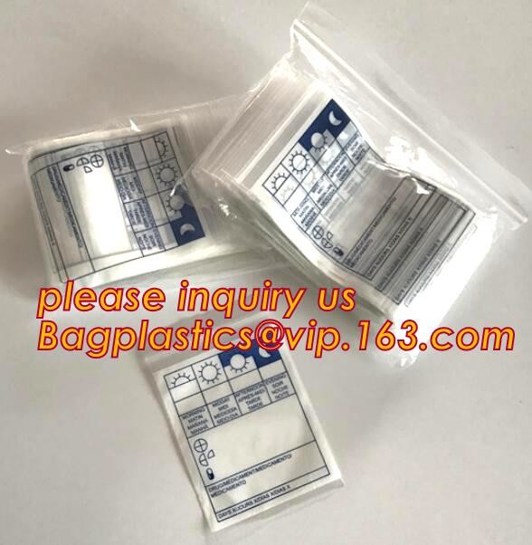 Eco friendly biohazard medicine Zip lockk bag, FDA LDPE Materials Medical using Zipper Bags Plastic Zip lock bags with own