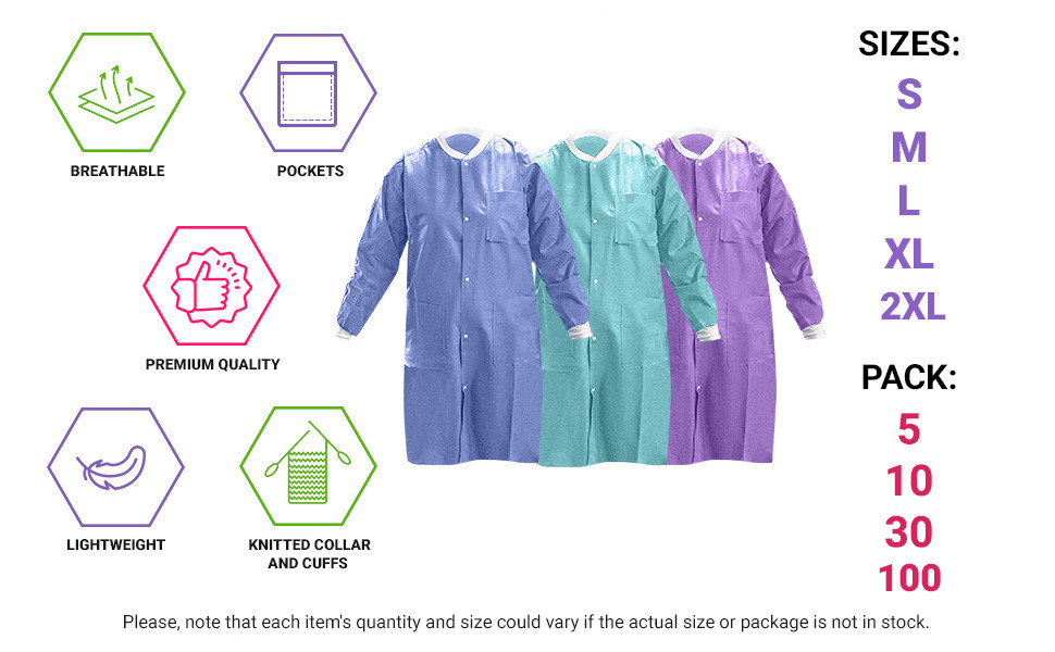 Disposable Laboratory Coat, Dental supplies, Nonwoven Disposable PP White Lab Coat Non Woven For Kids Or Adults