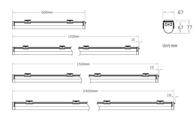 2700K - 6500K Tri Proof Light , Suspension Wall Mounted Waterproof Tube Light