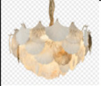 Ginkgo Leaf Crystal Glass Chandelier For Commercial Space Or Restaurant Area
