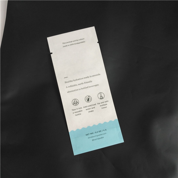Eco Friend Biodegradable Kraft Paper PLA Compound Food Powder Spice Packaging Bags Three Side Seal Pouches
