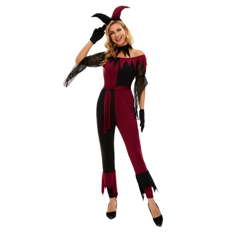 Costumes Type Anime Costumes Ladies Halloween Devil Jester Cosplay Costume for Women