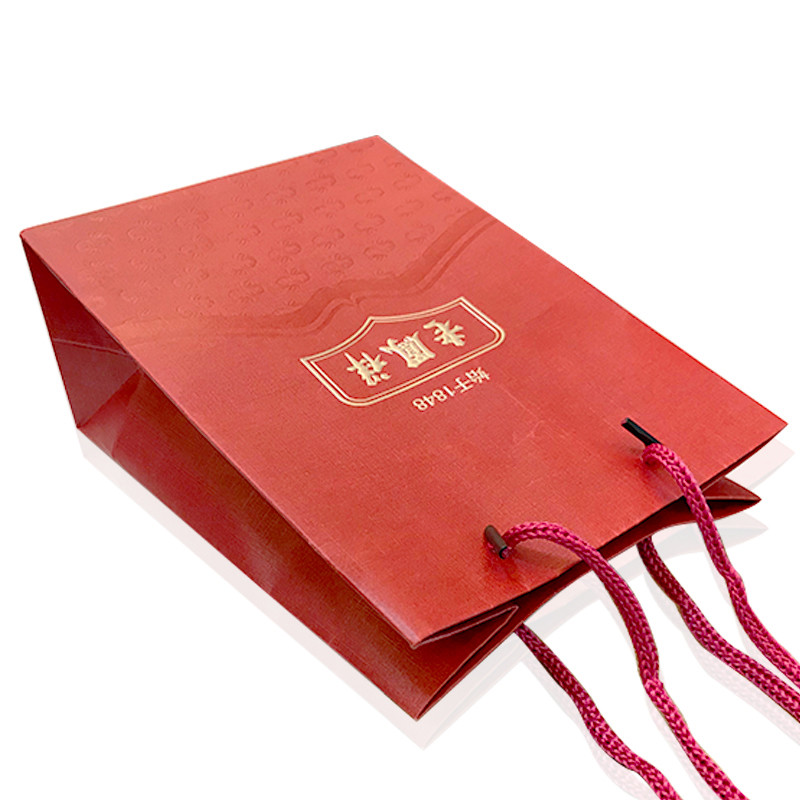 Custom Jewelry Free Sample Wedding Door Red Paper Gift Bags With Handles