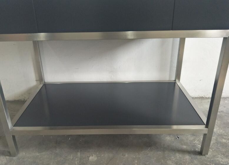 metal/304# stainless steel Bathroom vanity with wood shelf /bathroom cabinet /HOTEL VANITY V-014