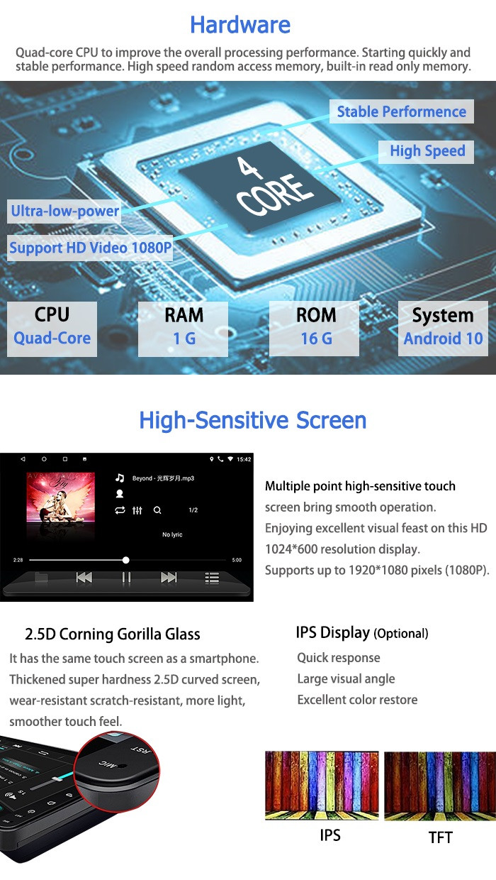 Android 2GB 32GB Car Stereo with GPS WIFI Mirrorlink Navigation Radio for Toyota Camry 2007-2011