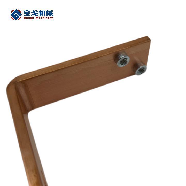 C11000 Copper Busbar Connected to Circuit Breaker in Electrical Panel