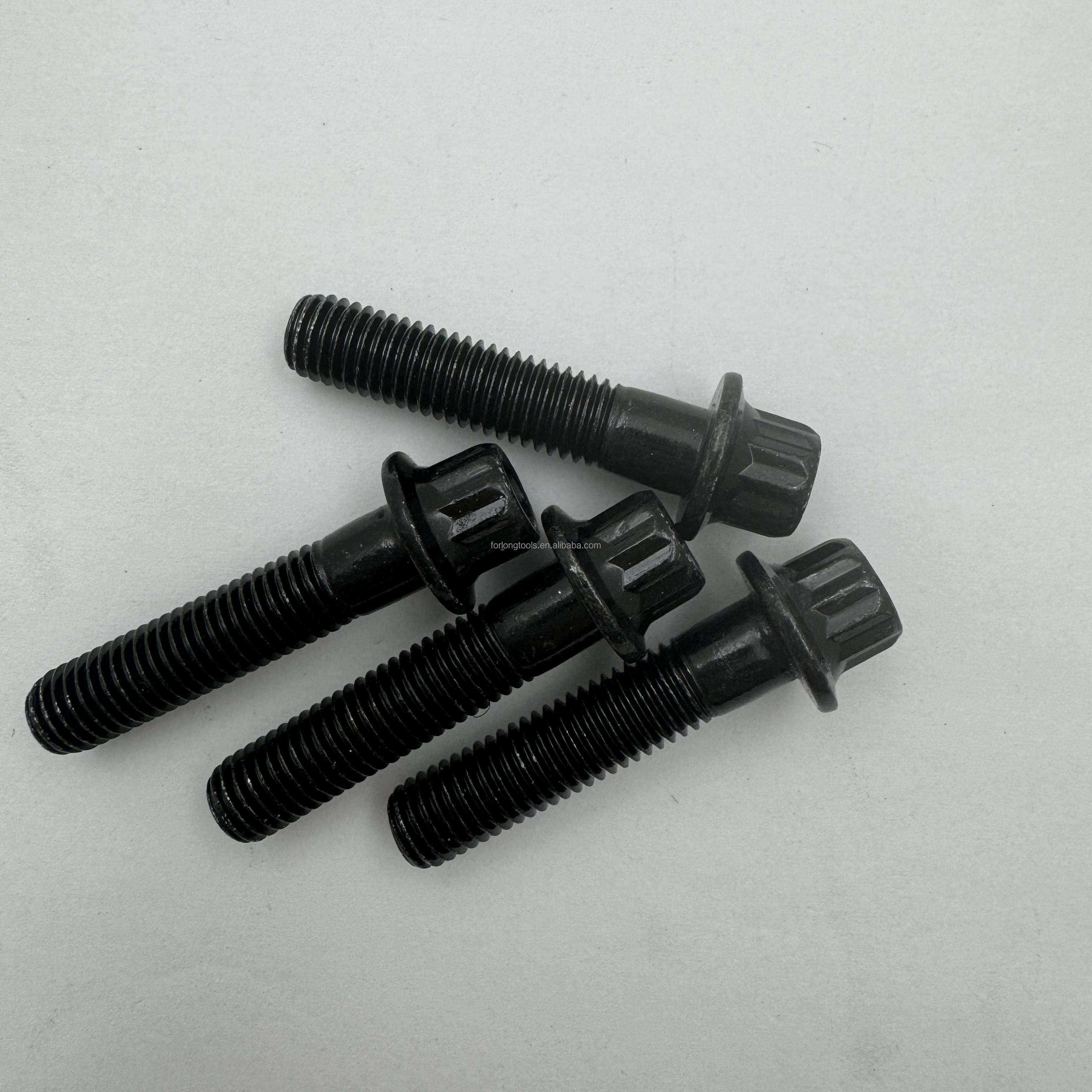 DIN Standard Silver Finish M7x 32MM LENGTH Steel 12 PT Flange Head Bolts in Black for Automotive Industry Applications