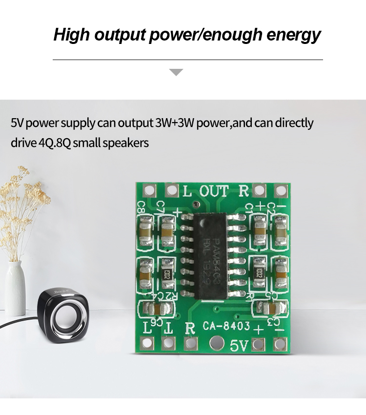 2*3W DC 5V Class D Audio Module PMA8403 Amplifier Board for Ultra-Small Audio Products