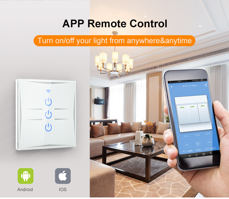 90V-260V Tuya App Smart Wifi Wall Switch For Led Lights Works With Alexa And Google Home