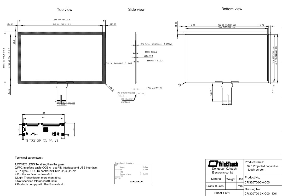 Vandal Proof Capacitive Touch Screen Panel