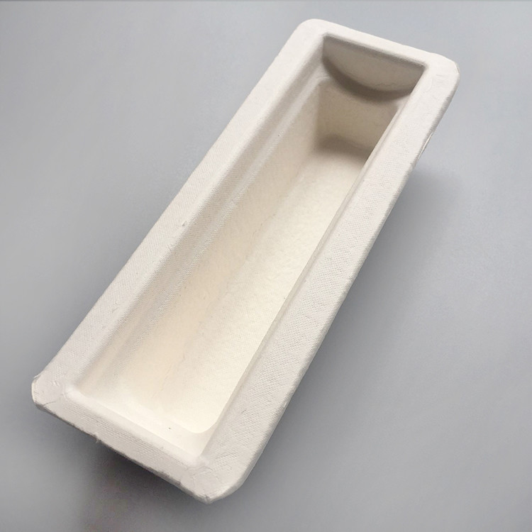 Sustainable Recycled Paper Tray Biodegradable White Dry Press Sugarcane