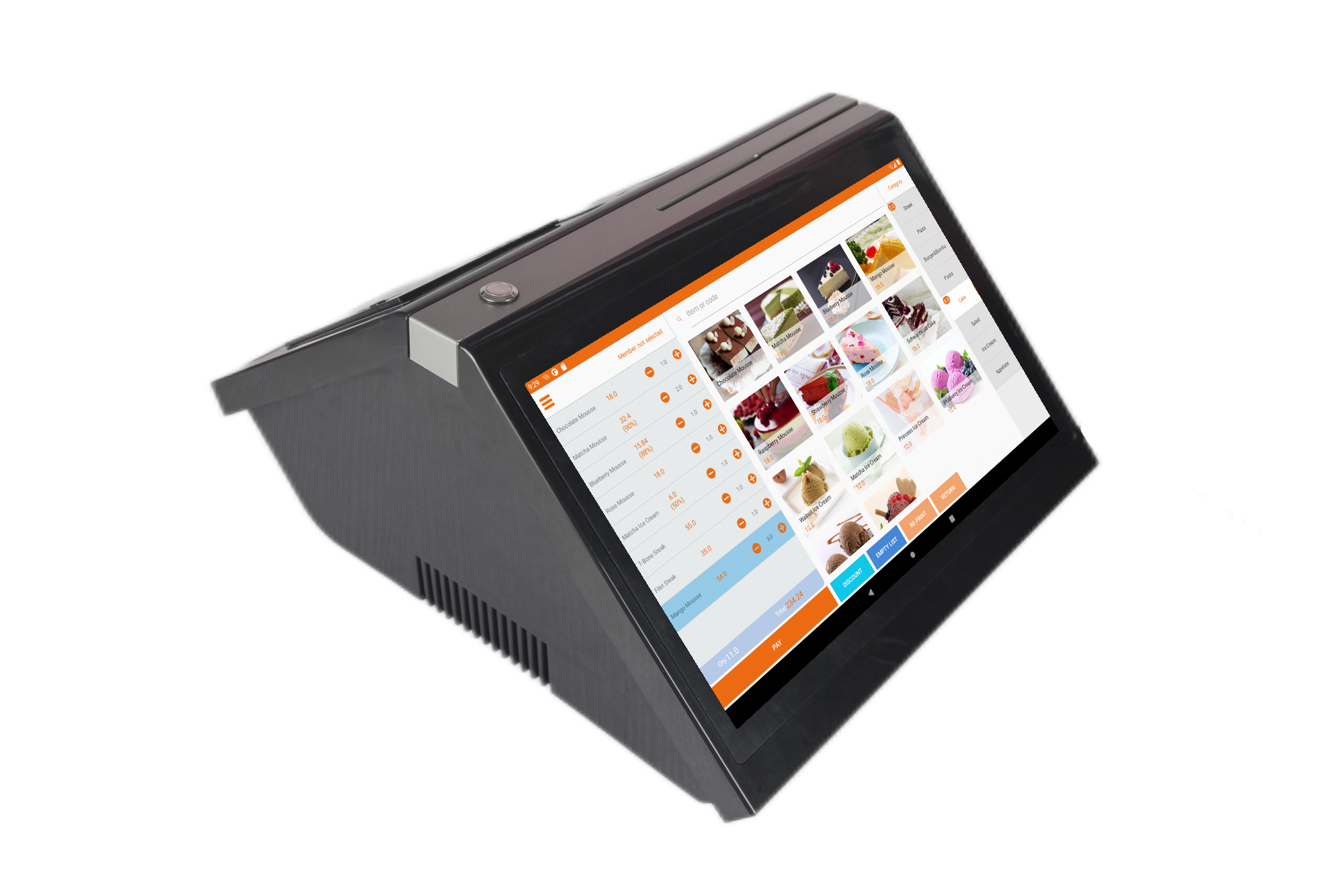 Capacitive Touch Screen Dual Display POS System with Built-in 80mm Printer 14.1 Inch