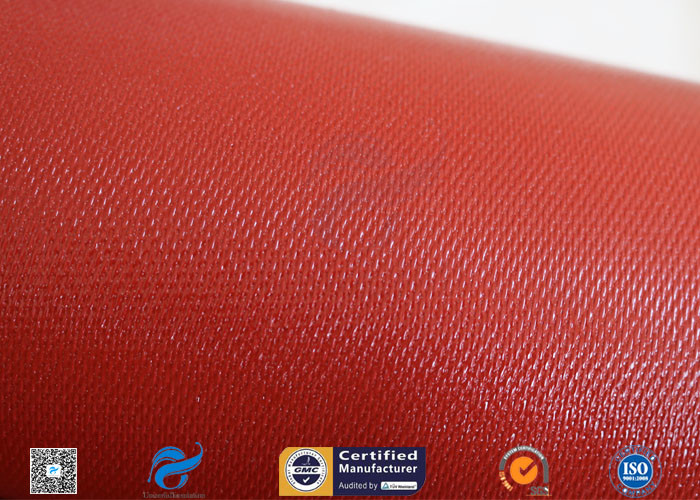 1mm High Temperature Bright Red silicone coated glass fabric 3784 850g/m2
