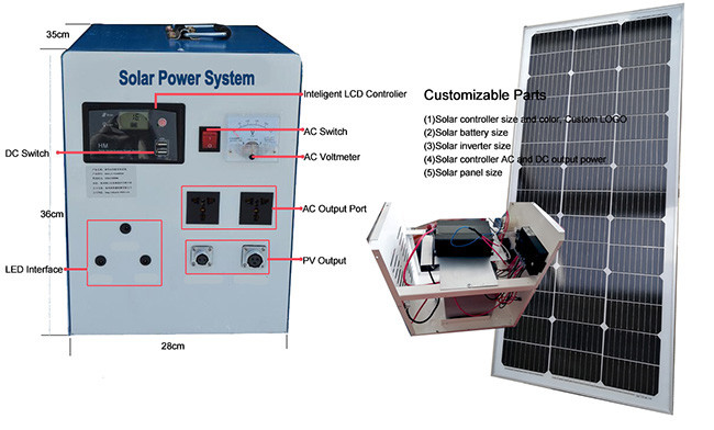 Monocrystalline Silicon 1500 Watt Off Grid Solar System 220V With Lead Acid Battery