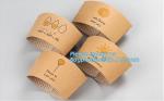 Biodegradable cup sleeve, Corrugated up sleeve with printing, brand logo, hot
