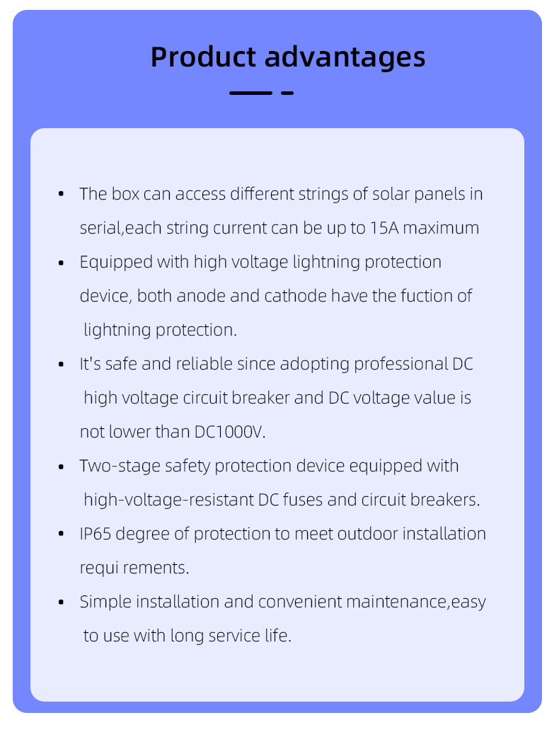 Grandglow PV Combiner Box solar system concentrator PV solar box lighter weight easy installation