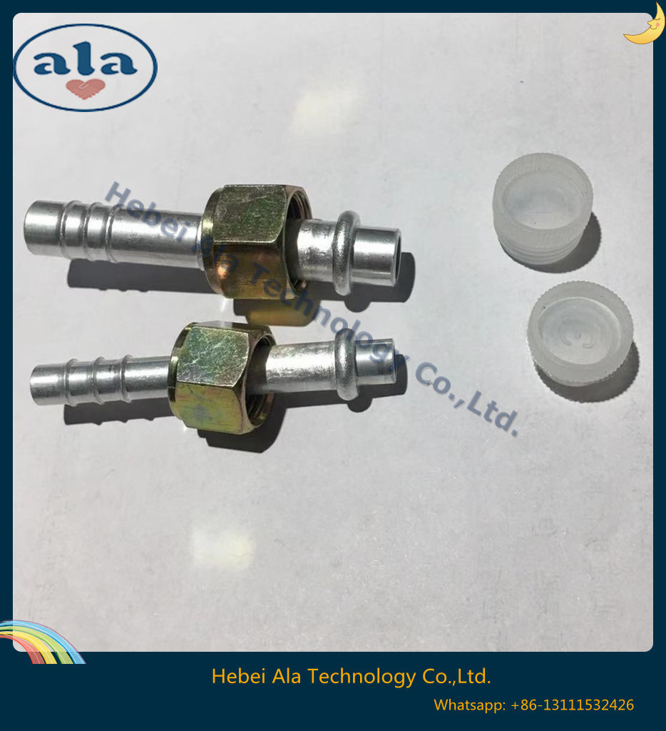 Female O-Ring fittings Aluminium joint with iron cap Connectors auto air conditioning hose ends ACO-ring female fittings