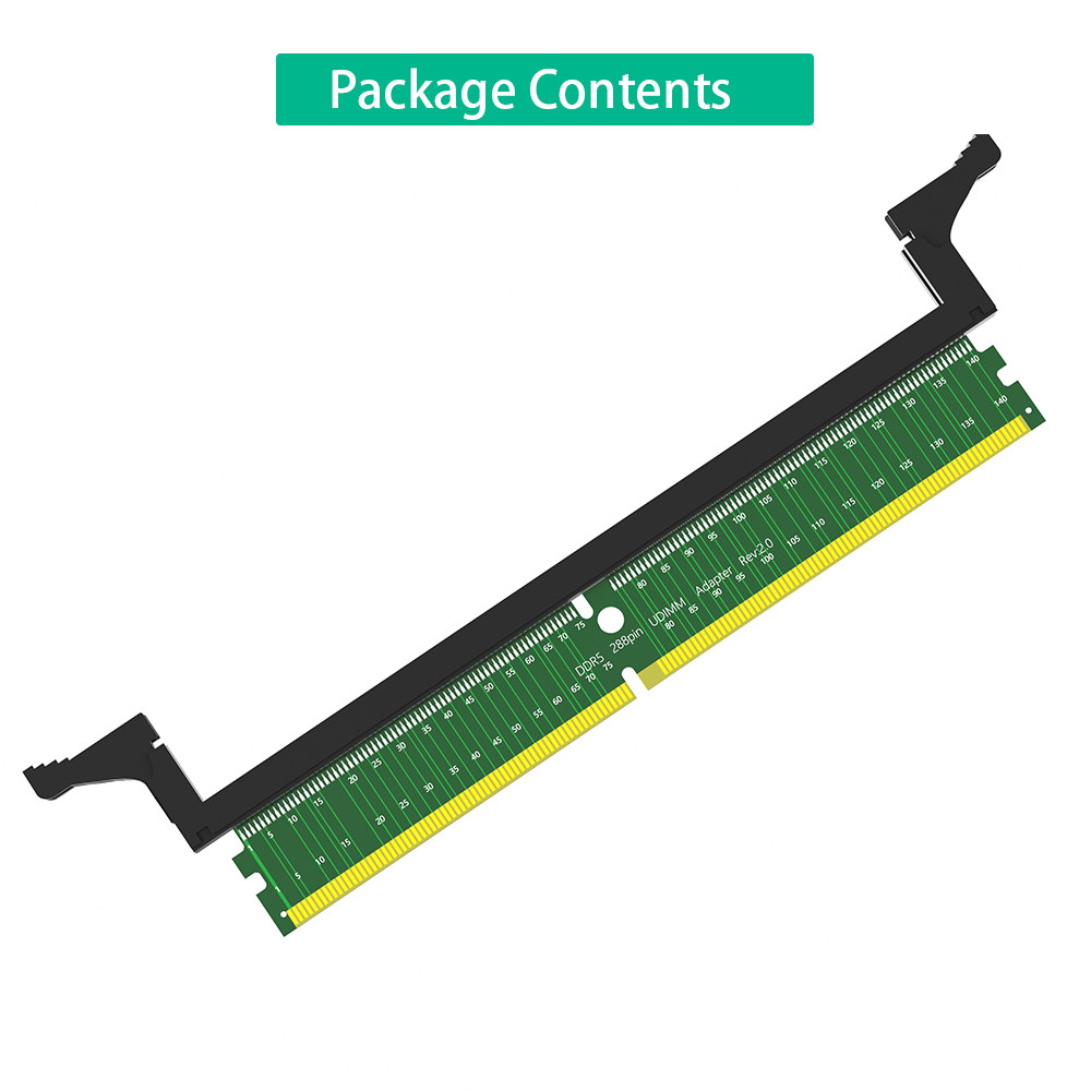 DDR5 U-DIMM 288Pin Adapter DDR5 Memory Test Memory Protection Card with Short Latch Expansion Board Card for Desktop PC Computer