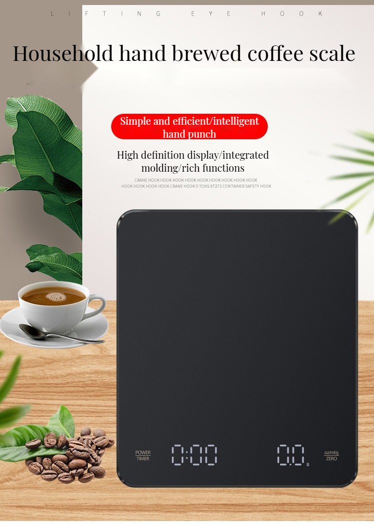 Easy to LED Electronic Coffee Scale 1-3000g Capacity 250mAh Battery Minimalist Design