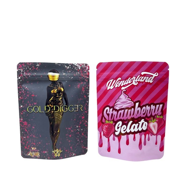 Minfly Digital Printing Custom Aluminum Foil Resealable Stand Up Smell Proof Zipper Mylar Packaging Pouch Bags For Food