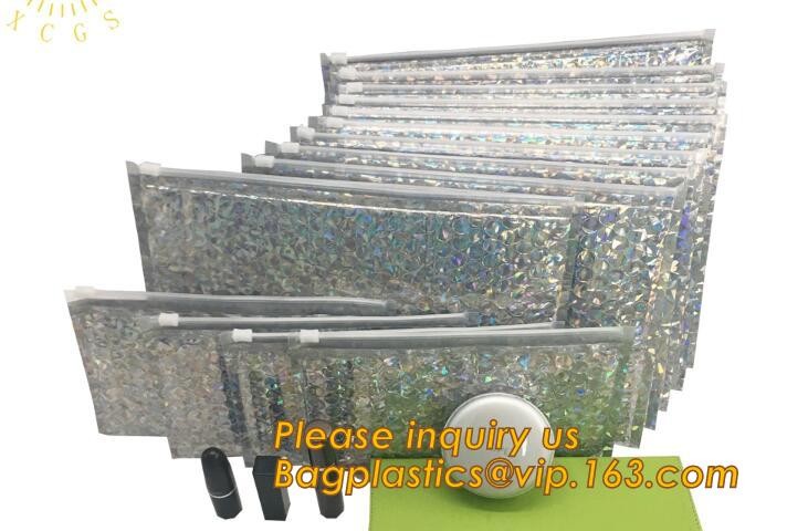 Cosmetic Slider Zip lockkk Bubble Bags Bubble Slide Pouch,Zip lockkk esd bubble bag bubble packaging wrap cosmetic pouch slide