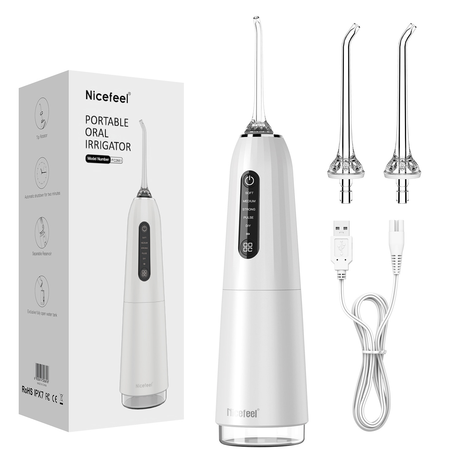 5 Modes 300ml Portable Water Flosser , IPX7 Water Jet Dental Flosser