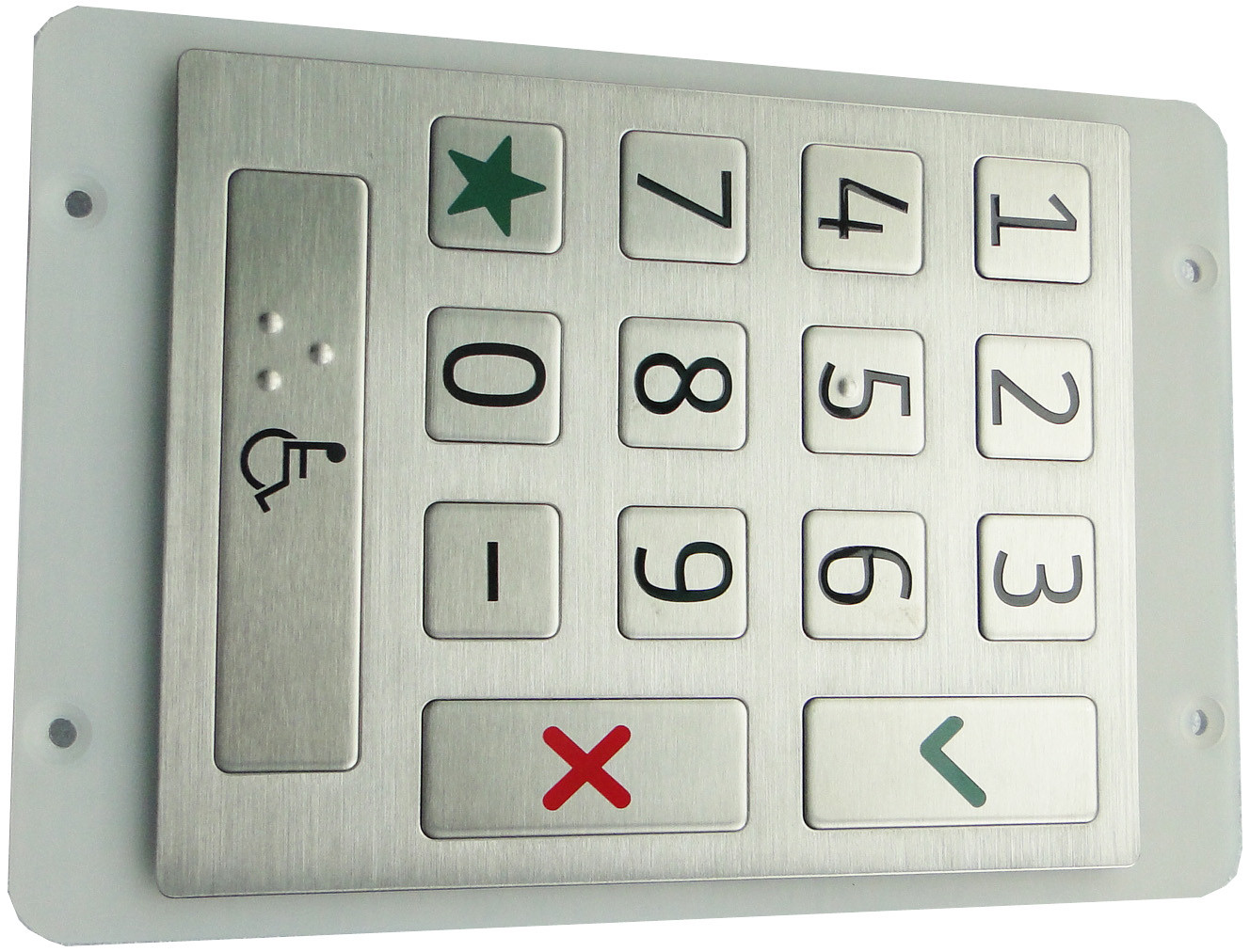 Panelmount Rugged Vandal-proof Waterproof 15 Flat Keys Door Access Control Numeric Keypad