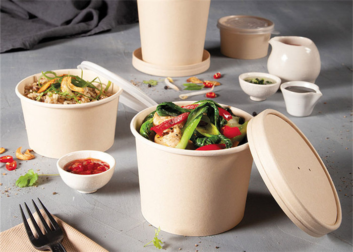 PLA Coated Paper Fried Chicken Waterproof Paper Food Buckets With Lid