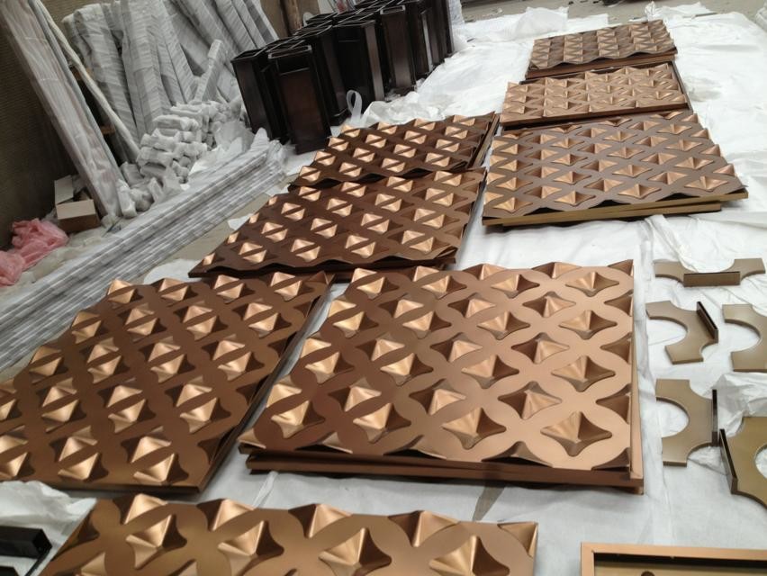 Rose Gold Stainless Steel Perforated Panels Stair For Railing/Balustrade/Balcony