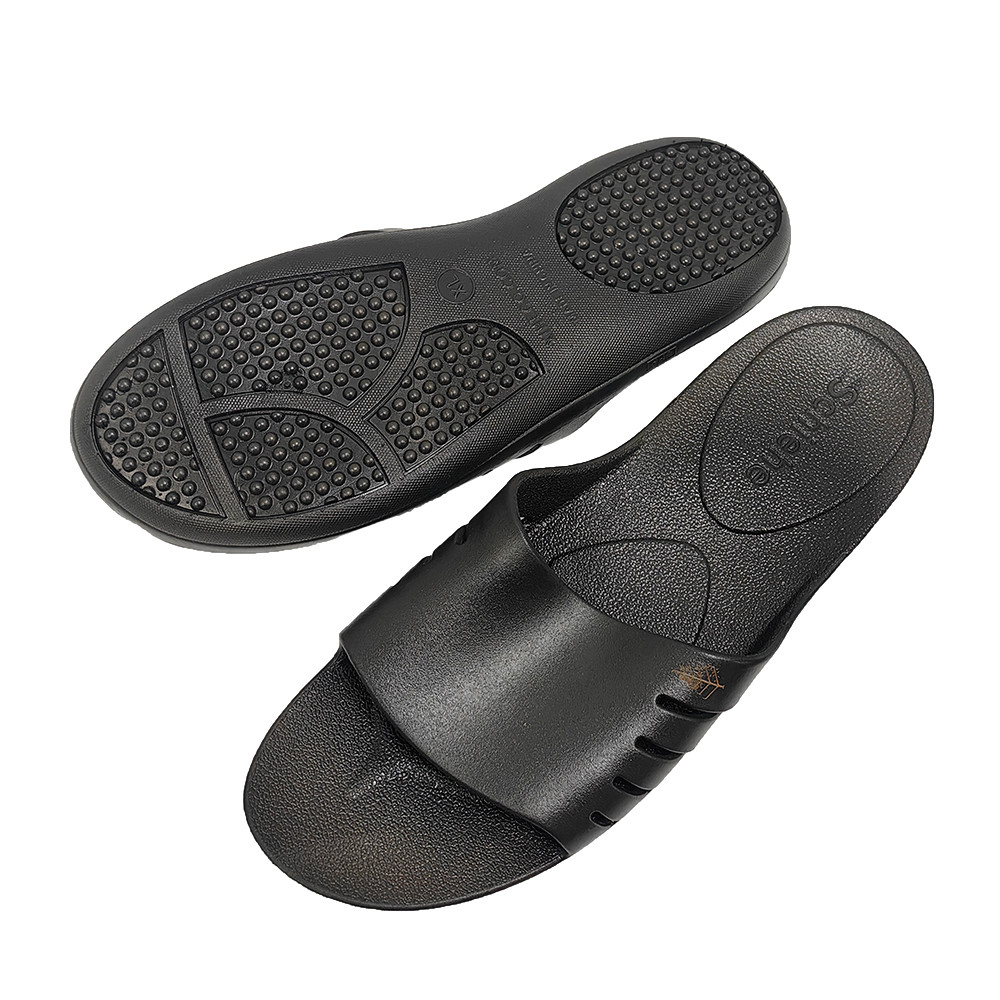 Black Bathroom Anti-Slip Waterproof Home Parent Child Slipper PVC Large Slippers