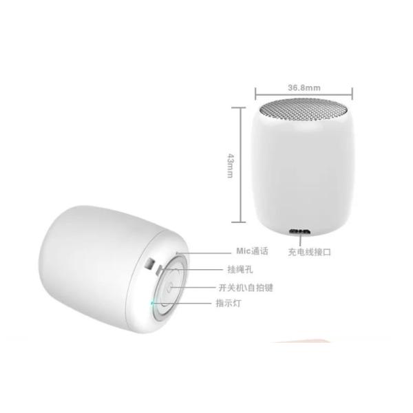 BM3 Metal Mini Egg Bluetooth Speaker Portable Bass Stereo Music Sound With Mic Shutter Button Multi-Function