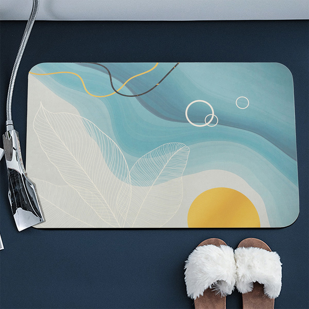 Rectangle Multicolor Printed Diatomaceous Earth Drying Mat