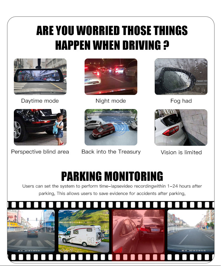 Front And Rear Dash Cam Night Vision Car Camera IMX307