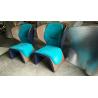 Buy cheap Blue Gender Fiberglass Arm Chair With Coloured Leather Edge from wholesalers