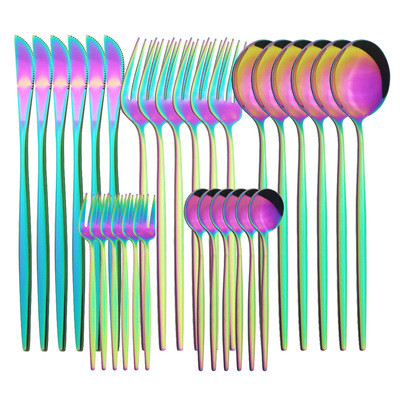 30Pcs Anti Rust Reusable Fork And Spoon Cutlery With Gift Box