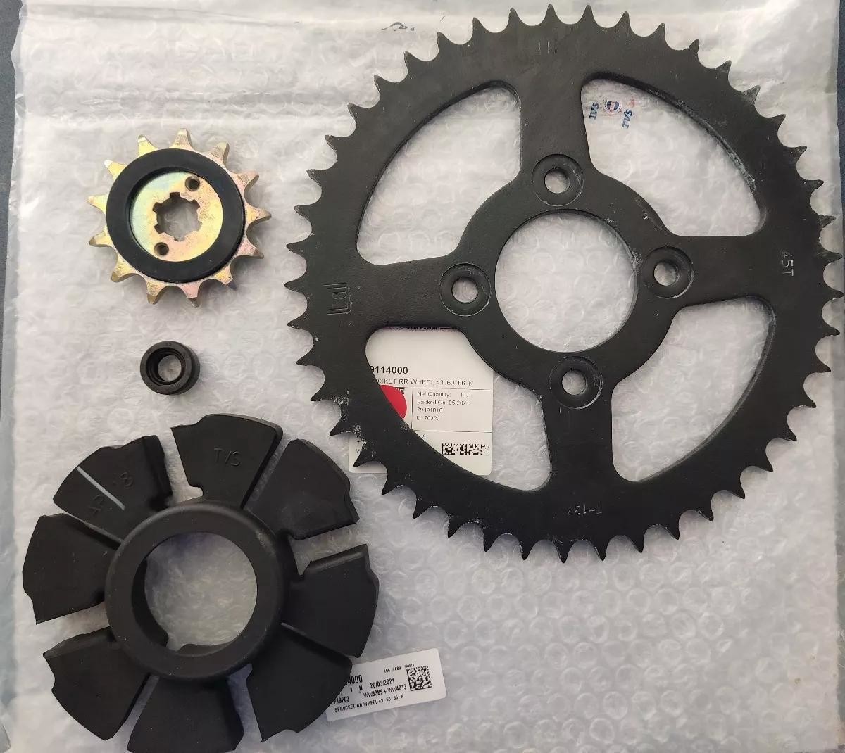 N9325260 Steel Chain Sprocket Kit For Motorcycle TVS APACHE 200 4V