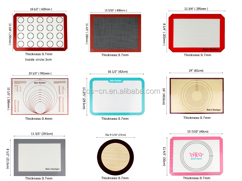 Commercia Fashionable Food Grade Healthy Kitchen Cookware Baking Accessories NonStick Custom Size Reusable Silicone Ba