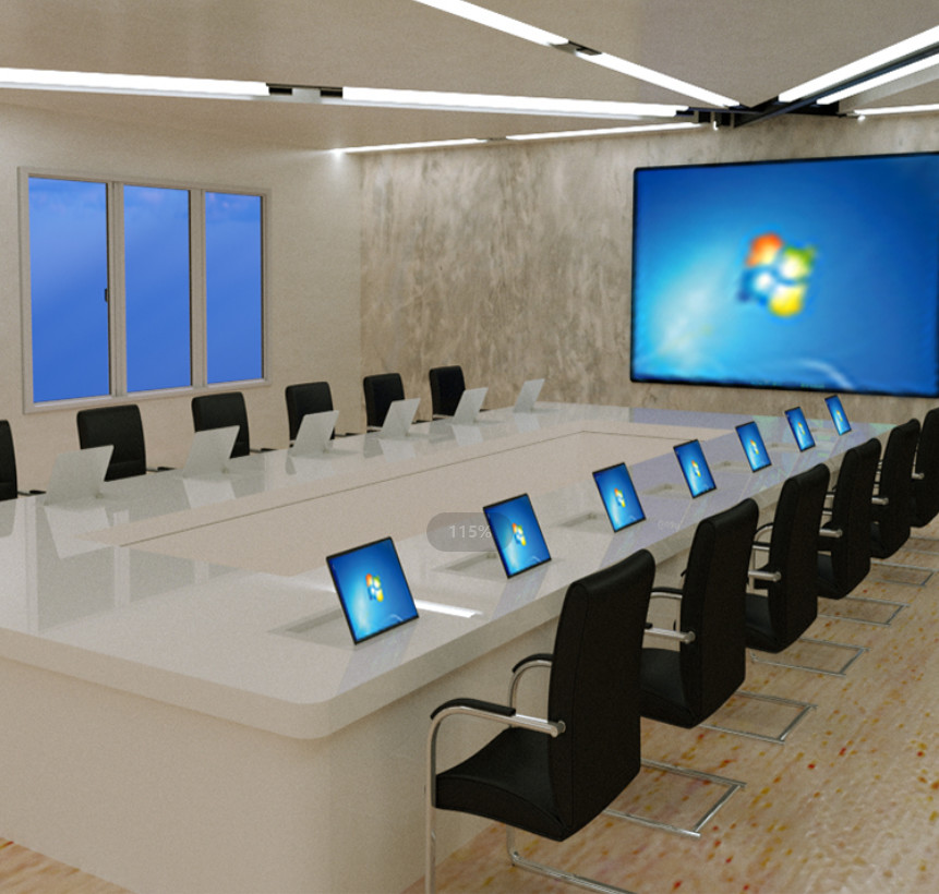 Safe and Beautiful Embedded Installation LCD Monitor Flip Flop for Conference Table Electric Flipper