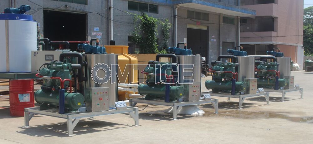 3Ton Seawater Flake Ice Machine Fishery Boats Flake Ice Making Machine German Bitzer Compressor