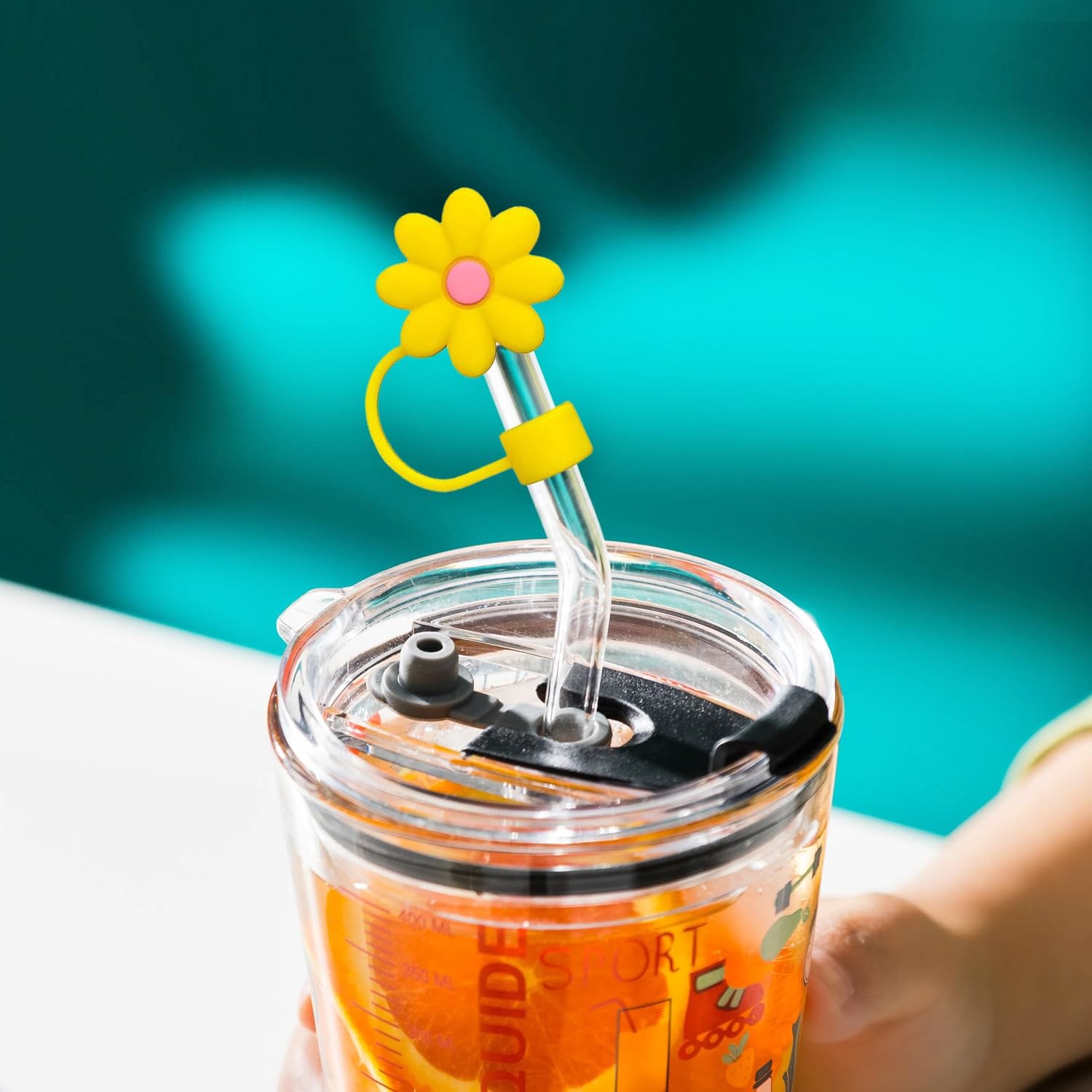 Silicone Flower Straw Toppers Reusable Covers And Caps For 9-10mm Straws Fits Stanley 30 & 40oz Stambler Stanley Cap Lid