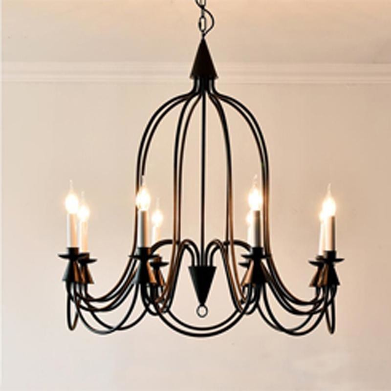 Country metal Chandelier Led Retro Candle Chandeliers vintage Loft interior lighting(WH-CI-164)