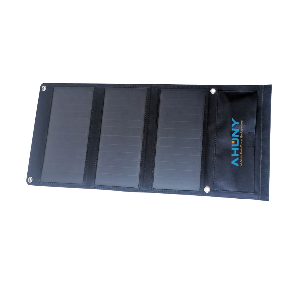 Waterproof Camping Solar Panel Charger 21W Charging Power Bank With Dual Usb
