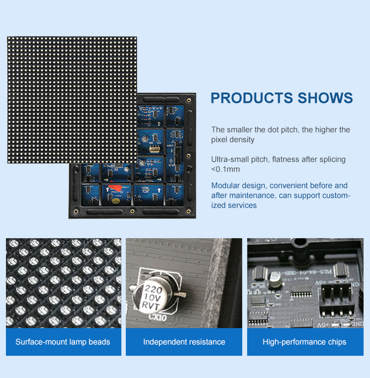 256*128 Indoor Advertising Multi Color LED Display Narrow Pixel Pitch 2mm