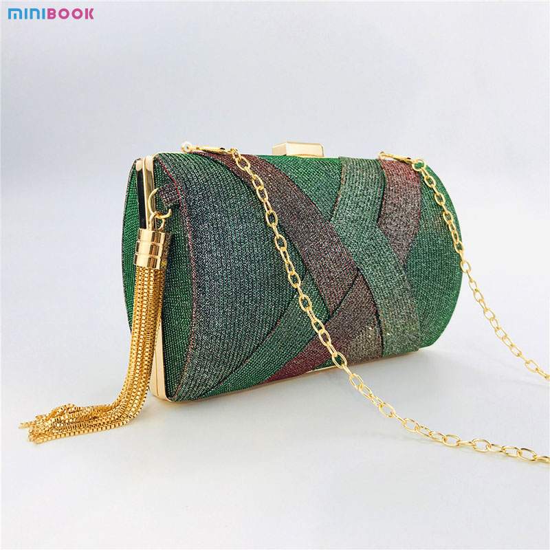 Low MOQ Mix Models Satin Ladies Diamante Party Purses Bridal Handbags For Women Luxury