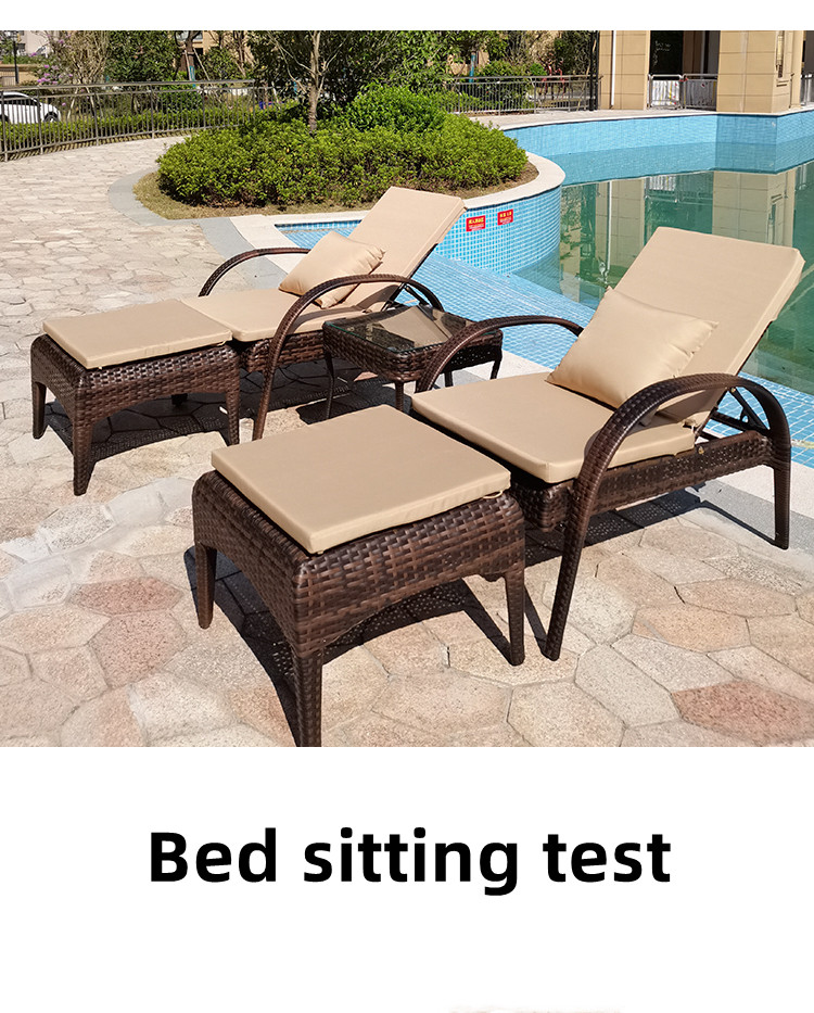 Waterproof Outdoor Lounge Furniture Swimming Pool Lounge With Handrail