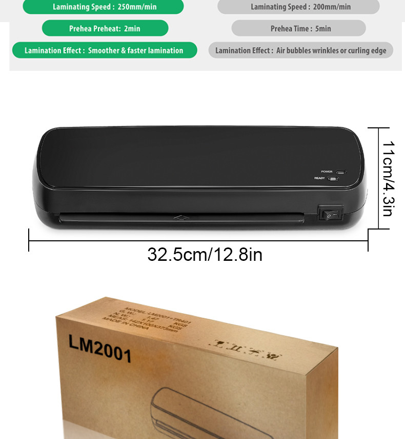 A4 Laminator Machine paper photo document Laminating device LM2001